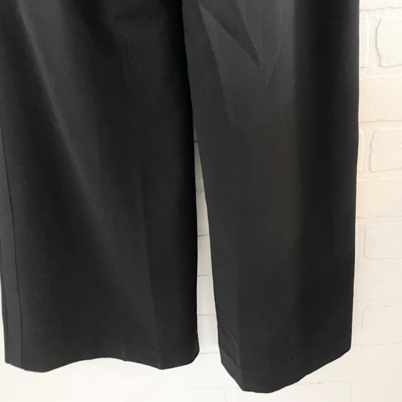 Club Monaco Women’s Dress Pants Black Wide leg Pockets Fluid Dide Stripes Sz 10 - Picture 9 of 12